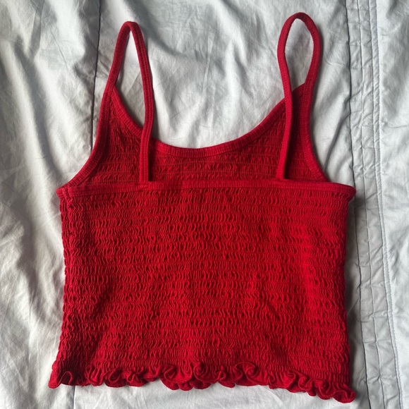 EUC Hollister Red Scrunch Tank Top - Picture 2 of 6